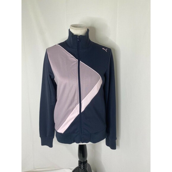 Women’s Large Track Jacket Puma Blue and Lavender Color Full Zip Athletic - Picture 2 of 6